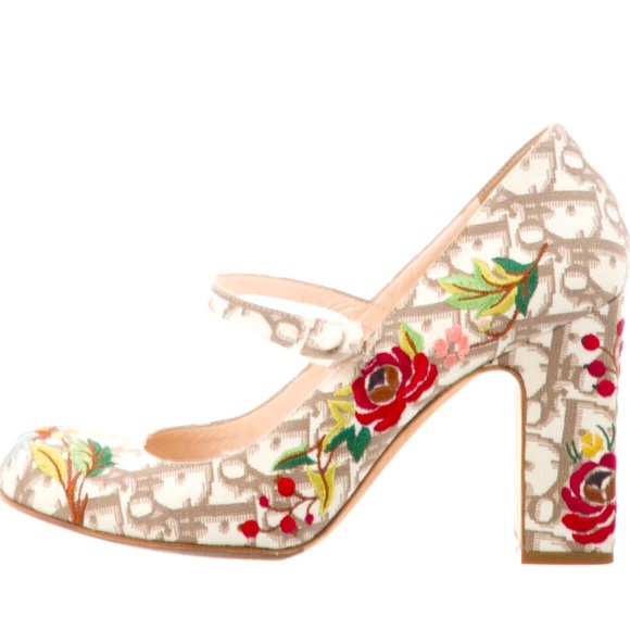 Christian Dior Monogram Floral Mary Janes size 38 - Picture 1 of 3